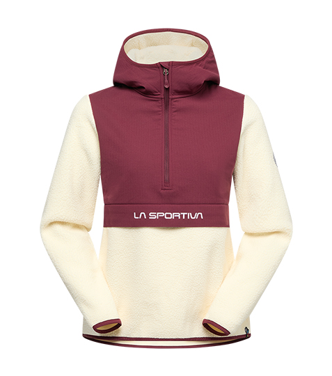 mikina W La Sportiva Guidance Sherpa Hoody chalk / redwood > XL