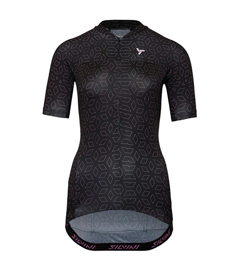 dámský cyklo dres Silvini WD1621 Catirina black / blush > XL